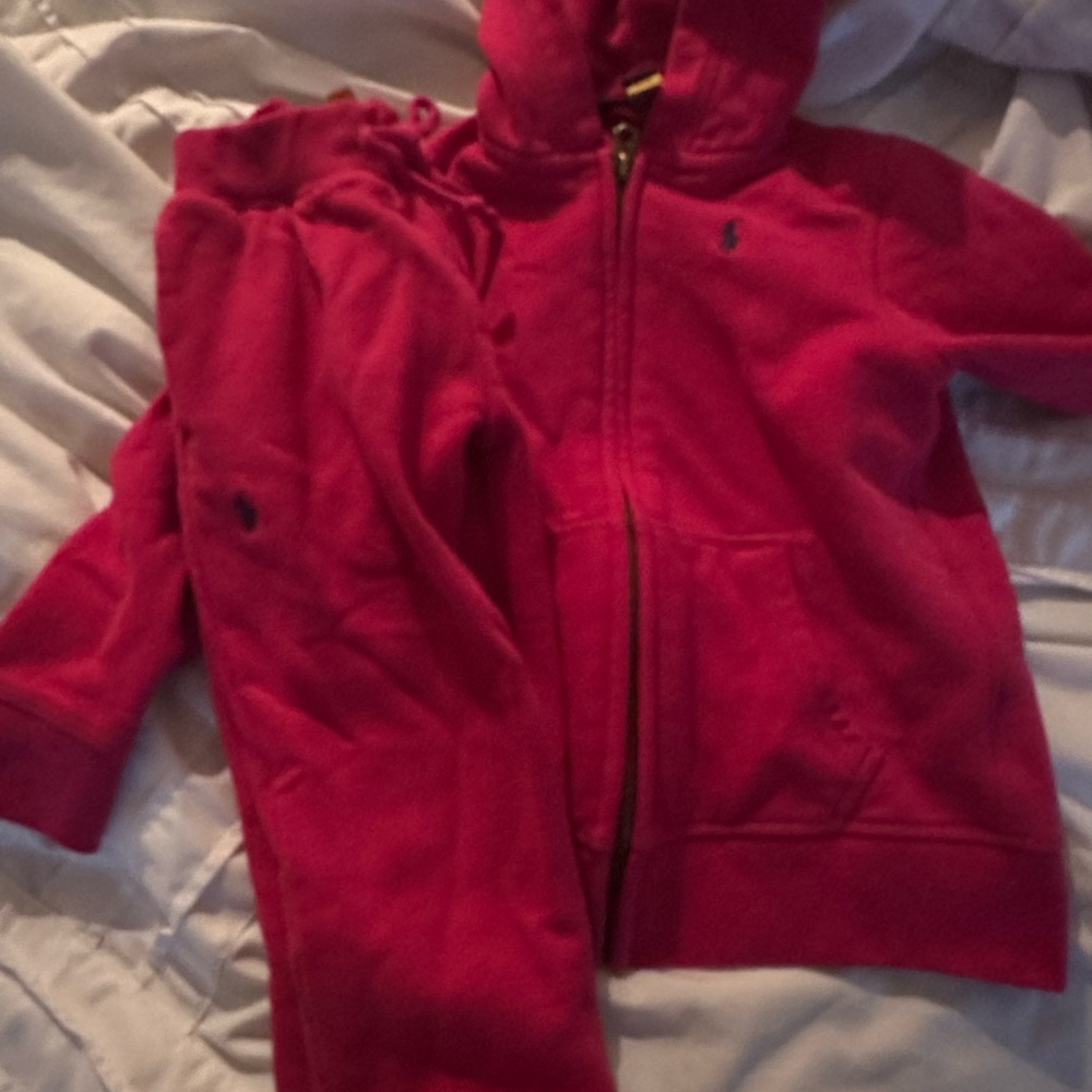 Kids pink Ralph Lauren sweatsuit